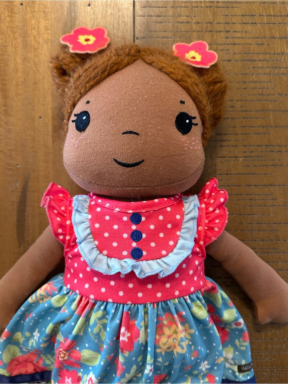Matilda Jane Caitlin Doll 18” Orange Hair Floral Dress Original Outfit